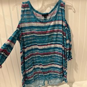 Tribal cold shoulder blouse